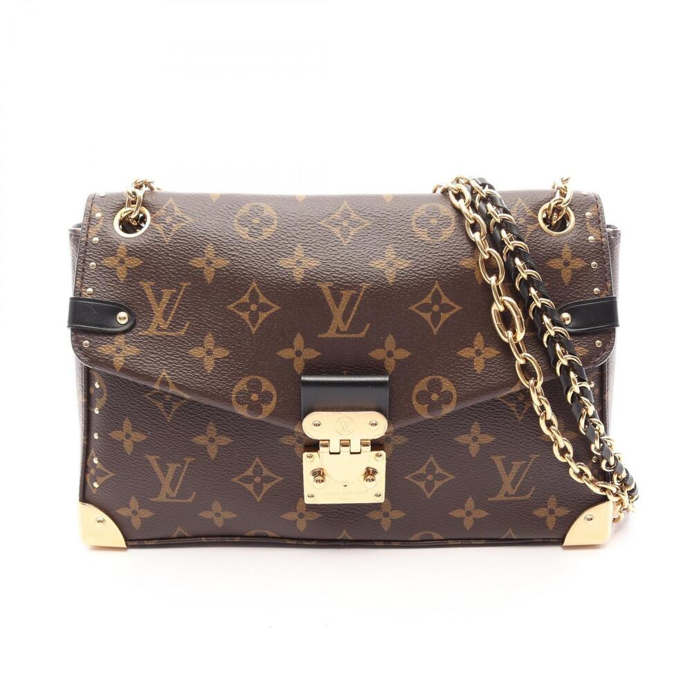 Louis Vuitton Trunky Monogram Canvas Leather Shoulder Bag Brown